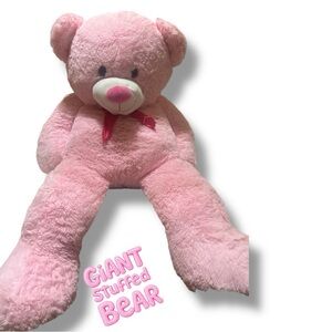 4ft Giant Pink Teddy Bear Stuffed Animal, Big Teddy Bear Plush